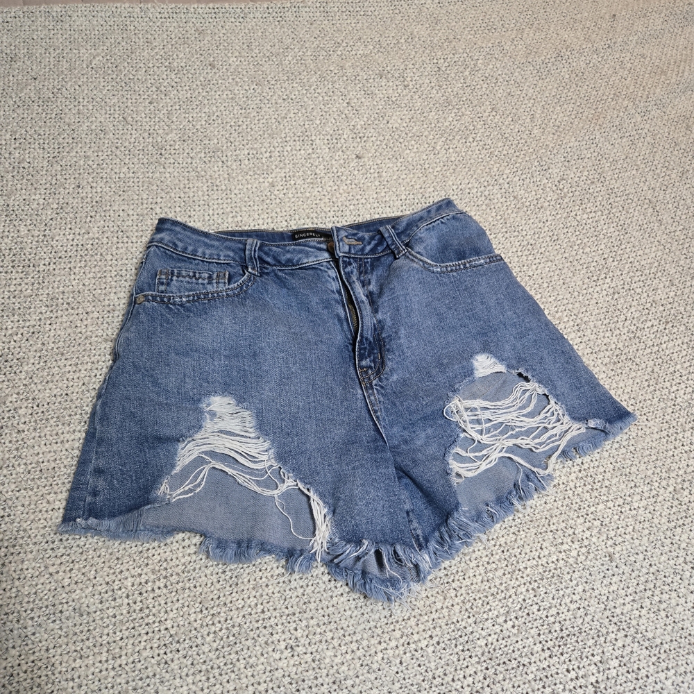 Sincerely Jules Blue Jean Shorts Distressed Style